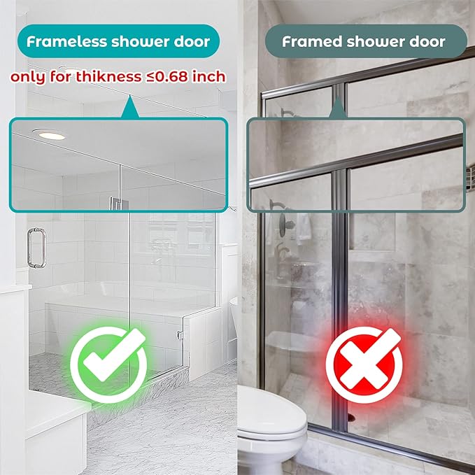Cerbonny Shower Door Hooks (10 Inch), 2 Pack Extended Towel Hooks for Bathroom, Over Door Hooks, Shower Hooks for Frameless Glass Door, Silver
