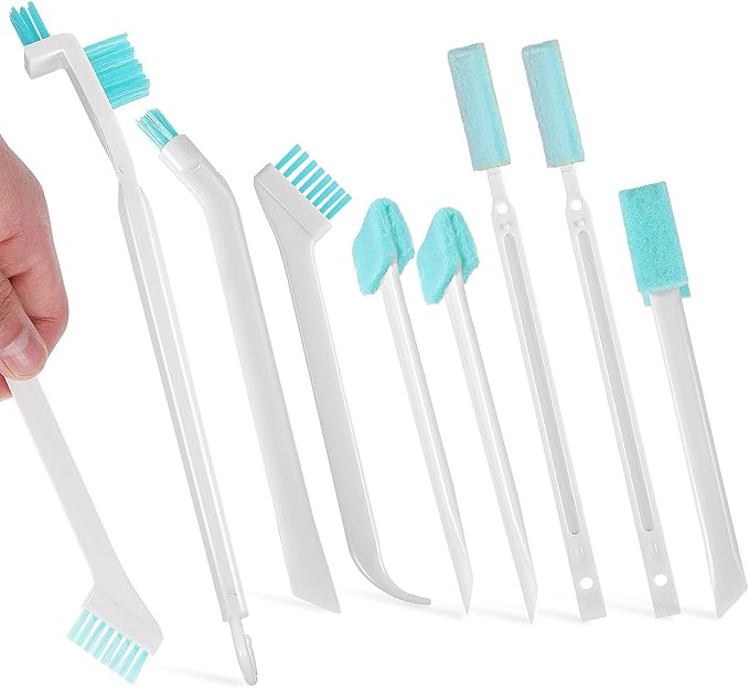 Small Cleaning Brush Set for Household Cleaning 8pcs Crevice and Groove Brushes with Stiff Bristles Water Bottle Grout Cleaner Tools for Kitchen and Bathroom