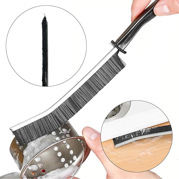 3 Pack Cleaning Gap Brush, Hard Bristle Cleaning Brush Tool for Ceramic Tiles, Glass, Bathroom & Kitchen