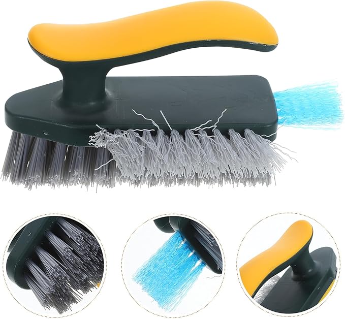 ERINGOGO Crevice Cleaning Brush for Bathroom and Toilet, Yellow-Green Gap Scrub Brush with Hard Bristles for Sink, Floor, and Wall Corner Cleaning, 1pcs Household Scrubbing Tool