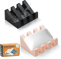 Silicone Soap Dish for Bar Soap Holder for Shower Bathroom Self Draining Waterfall Drying Tray Keep Soap Bars Dry Clean & Easy Cleaning (Black/Pink, 2)