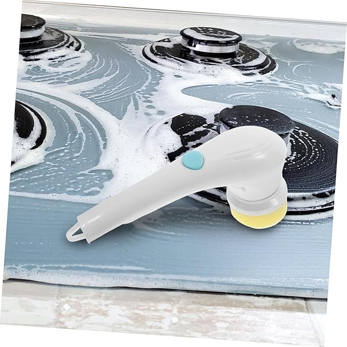 Alipis Multi-Function Cordless Electric Scrubber Cleaning Brush with Interchangeable Heads for Bathroom and Kitchen Lightweight and Design for Easy Use