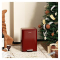 Small Bathroom 6 Liter / 1.6 Gallon Trash Can - Mini Step Garbage Can with Lid, Stainless Steel Trash Bin for Bedroom, Office ，Living Room (Red)