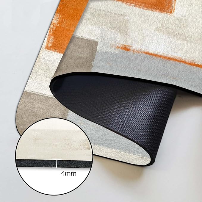 MCALK Orange Kitchen Sink Faucet Mat Splash Guard, Absorbent Quick-Dry Kitchen Sink Mat - Ideal for Splash Guard & Drip Catching with Abstract Art Decor( 1pc 15"x5.5")