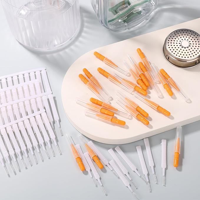 70pcs Shower Head Cleaner Tools, 2 Styles Showerhead Cleaning Brushes Picks Bathroom Household Accessories for Unclogging Tiny Nozzles Small Holes Faucets Sink Gaps(Orange & White)