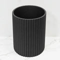 Black Luxury Stone Bathroom Trash Can, Modern Bathroom Office Trash Can, Resin Wastebasket, Garbage Receptacle Bin for Bathrooms, Offices, Powder Rooms, Kitchens (Black)