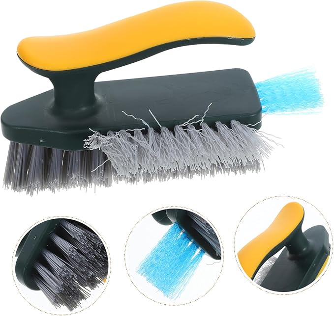 Mikinona Groove Gap Track Cleaning Brush with Bristles Ergonomic Handle Anti-Skid Scrub for Window Door Crevice Grout Shower Drain Sink Cleaning
