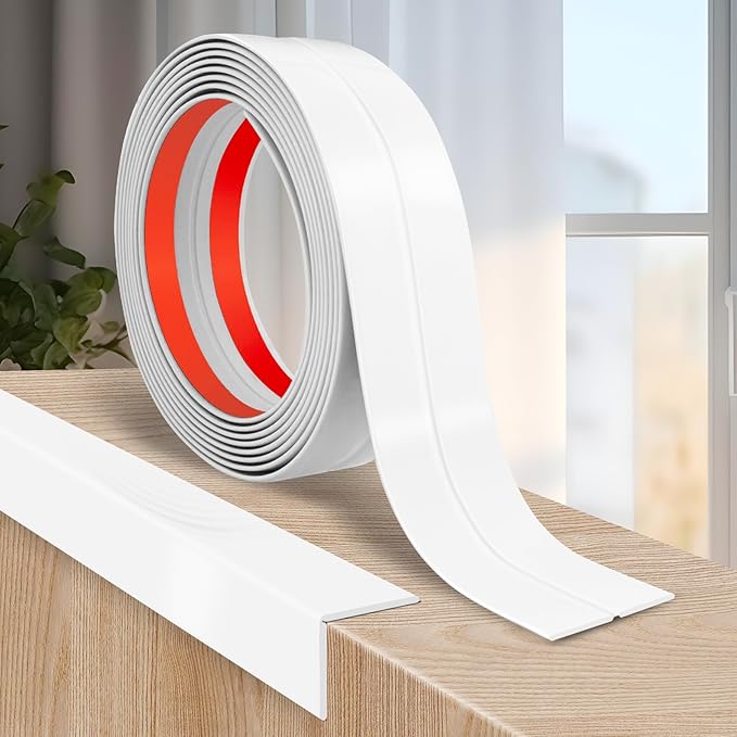 Flexible Wall Corner Protector Moulding Trim Peel and Stick Wall Corner Guards Edge Protector Self Adhesive Molding Trim Strip for Edge Ceiling (White, 1.6 in x 40 Ft)