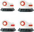 2 in 1 Groove Cleaning Brush Window Track Cleaning Tool, Gap Cleaning Brush，Multi-Function Grout Cleaning Tool(Orange,Four)
