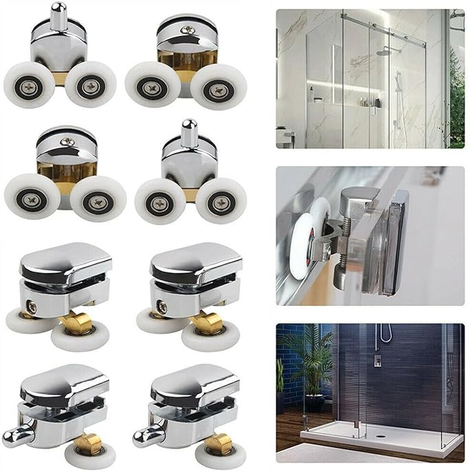4pcs Shower Room Door Roller Cabins Pulley Roller Runners Wheels Pulleys Diameter 23mm Replacement Top Bottom