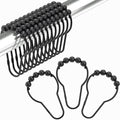 Black Shower Curtain Hooks, Amazer Shower Curtain Hooks, Shower Hooks for Shower Curtain, Decorative Shower Curtain Hooks Rust Proof Stainless Steel Shower Curtain Hooks Set of 12