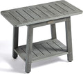 HDPS Shower Bench Seat for Inside Shower, Waterproof Shower Stool for Shaving Legs, Poly Lumber Shower Chair Seat, Bathroom Shower Foot Rest Stool with Storage Shelf, No-Slip, Gray