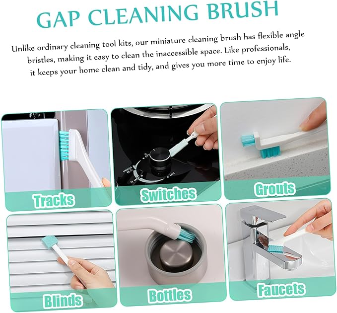 Household Cleaning Brush with Sturdy Bristles Multifunctional Crevice and Grout Scrubbers for Kitchen Bathroom Floors and Windows Lightweight with Hanging for Convenient Storage