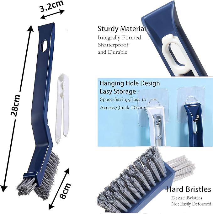 Stiff Bristle Brush,2 Pack Hard Bristle Crevice Cleaning Brush,Cleaning Brush Toilet Rim Corner Crevice and Tile Grout Groove Gap Cleaning Brush for Home, Bathroom, Shower, Small Spaces