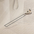 Neodrain 32-Inch Linear Shower Drain- with 2-in-1 Flat & Tile Insert Cover, 304 Stainless Steel Rectangle Shower Floor Drain,Floor Shower Drain with Adjustable Leveling Feet, Hair Strainer