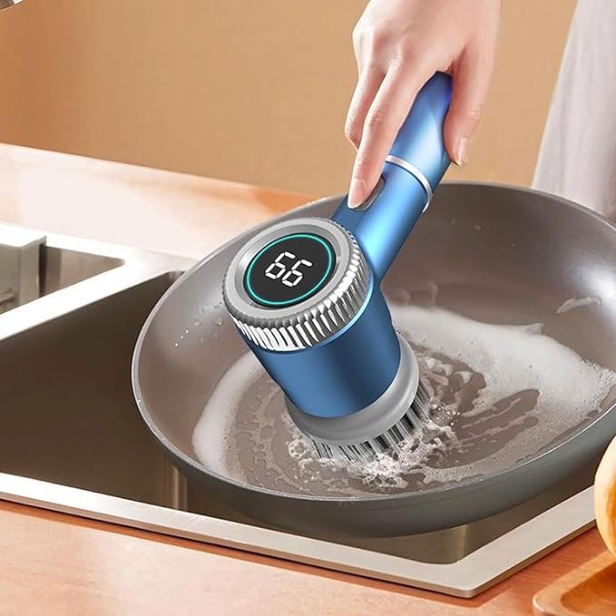 Electric Spin Scrubber, 3 Speed Rechargeable Electric Cleaning Brush with 5 Replaceable Brush, Rotating Scrubber | Bathroom Scrubber | Tile Floor Scrubber for Home