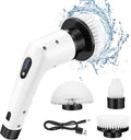 Electric Spin Scrubber, Cordless Cleaning Brush with 3 Replaceable Brush Heads, Tub and Floor Tile 360 Power Scrubber Dual Speed, Bathroom Scrubber Shower Cleaning Brush for Bathtub, Kitchen, Window