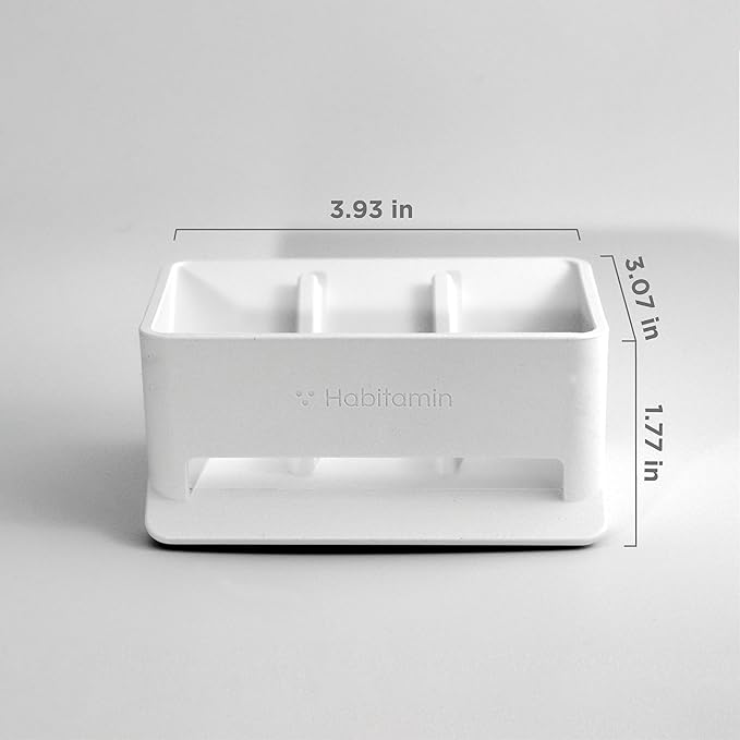 Soap Mate Slanted soap Dish with self-draining & Drying Fast Natural soap Saver for Bathroom, Shower tub & Kitchen Sink Household (Cool White)