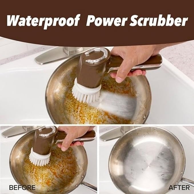 Diydeg Electric Spin Scrubber, 350RPM Deep Wash Rechargeable Washing Brush Scrubber Shower Scrubber with 5 Heads for Bathrooms Kitchen Indoors Outdoors
