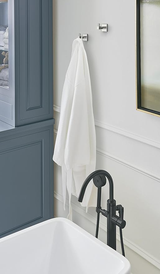 Amerock BH36070PN | Polished Nickel Single Robe Hook | 1-7/8 in. (48 mm) Length Towel Holder | Appoint | Towel Hook for Bathroom | Bathroom Hardware | Bath Accessories