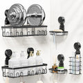 JOTPE Suction Cup Shower Shelf, 5 Pack Powerful Suction Cup Caddy with Hooks & Soap Holder, Drill-Free Wall Mounted Suction Basket, Large Capacity Removable Bathroom Storage, Hanging Up to 40lb/18KG