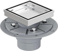 Neodrain 4-Inch Square Shower Drain with Tile Insert Grate, Professional Brushed 304 Stainless Steel Rectangle Shower Floor Drain Manufacturer, Floor Shower Drain with Shower Drain Base
