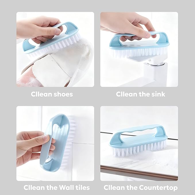 Brushes for Cleaning Brush with Handle for Shower, Kitchen, Sink, Bathroom, Floor-Blue