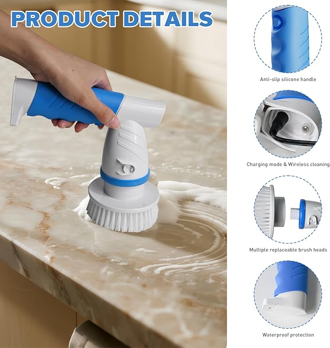 Toilet Brush Refills for OXO + Electric Spin Handle for Scrub Daddy/Mommy Sponges