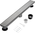 12 Inch Linear Shower Drain, Brushed Nickel Shower Drain,Removable Grate, 304 Stainless Steel, Easy to Install and Clean for Bathrooms (Drain Base Not Included), LSD-04A-12S