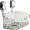 No-Drill Bathroom Suction Cup Storage Shelf - Waterproof Large Capacity Organizer Rack with Strong Suction & Easy Installation for Shower, Toilet, Vanity, Countertop (Clear)