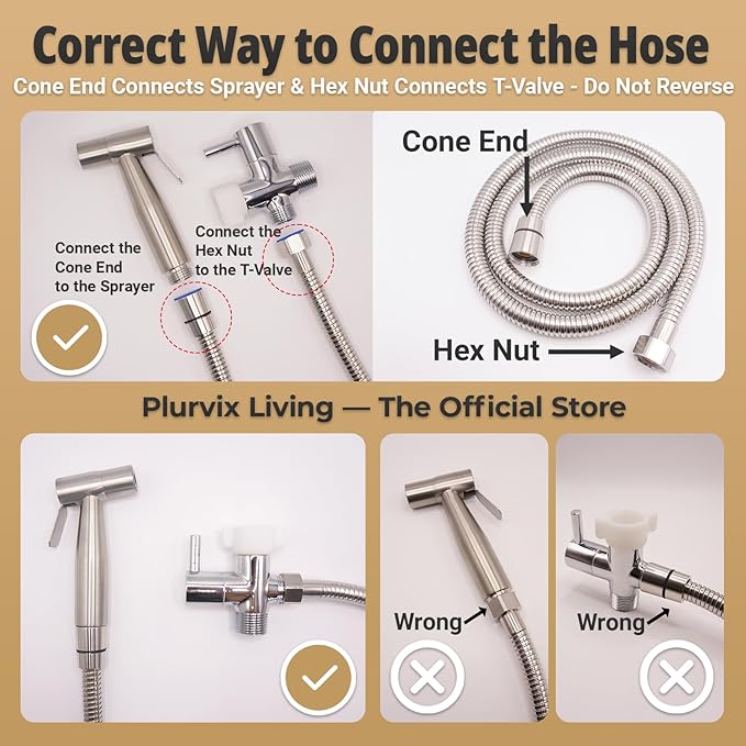 Handheld Bidet Sprayer for Toilet – Adjustable Water Pressure, Stainless Steel Jet Spray Kit with Bidet Hose - Feminine Wash, Muslim Shower, Diaper Cleaning