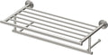 Gatco 1818SN Latitude II Minimalist Towel Rack Satin Nickel | Stainless Steel Wall Mounted 19.75" W x 5.25" H x 10.25" D Hotel Style Towel Rack with Towel Bar