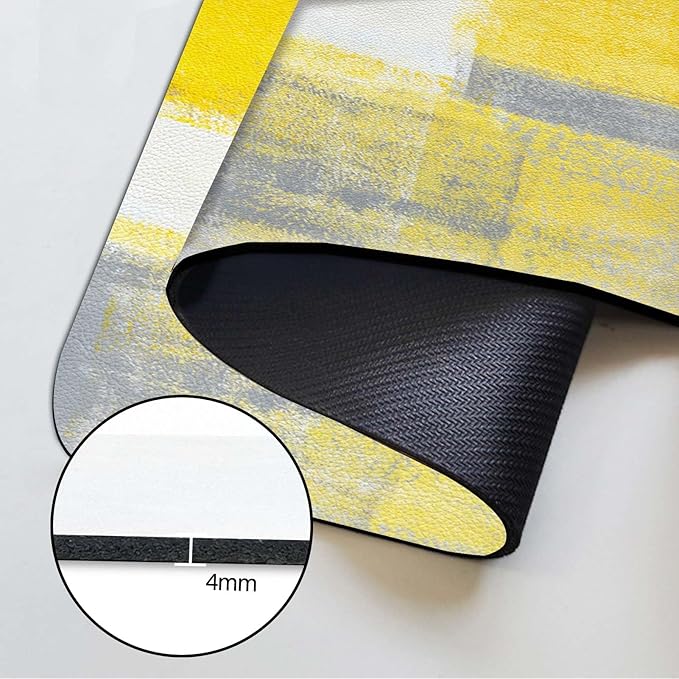 MCALK Yellow Kitchen Sink Faucet Mat Splash Guard, Absorbent Quick-Dry Kitchen Sink Mat - Ideal for Splash Guard & Drip Catching with Abstract Art Decor( 1pc 15"x5.5")