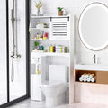 Over The Toilet Storage Cabinet, Bathroom Storage Cabinet Organizer, Above Toilet Rack with Door and Adjustable Shelves, Space Saver for Restroom, Laundry (White Right Side)