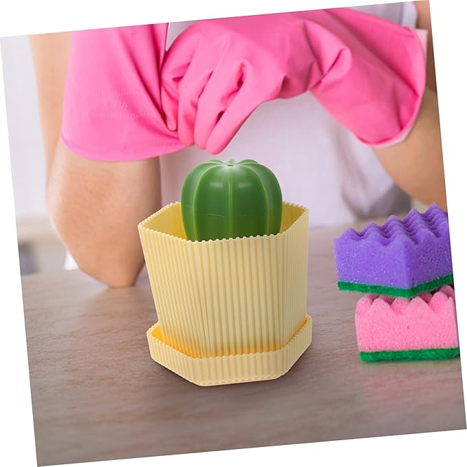 2sets Cactus Modeling Cleaning Brush Set Electric Brush Cleaner for Bathroom Dish Cleaning
