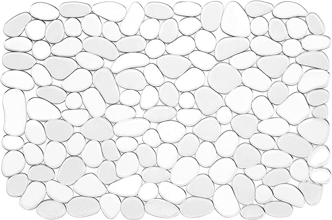 Coopay Kitchen Sink Mat Pebble Protect Mat PVC Eco-friendly Adjustable Stainless steel/ Porcelain Dish Drying Pad Protector for Bottom of Kitchen Sink, 15.8 x 11.8 inches (1 Pack, Clear)