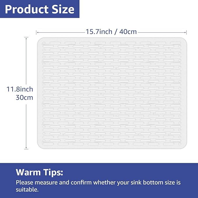 Yolife 2 Pack Kitchen Sink Mats,15.8inch x 12inch PVC Sink Protector Mat for Stainless Steel, Sink Drainer Mat Dish Drying Mat Protector Prevents Scratches,Dishes and Glassware