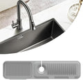 Kitchen Sink Splash Guard Silicone Faucet Handle Drip Catcher Tray Sink Protector for Kitchen Sink Sponge Holder for Kitchen Sink Faucet Mat Fits Faucet Tube within 2.5" (light grey, 24'')