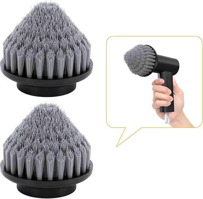 2Pcs Corner Brush Heads Set for Electric Spin Scrubber Cleaning Corners Gap Edge, and Hard-to-Reach Places(Black)