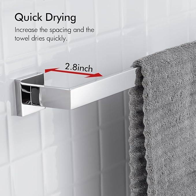 BANOLUX Towel Rack, 32-Inch Single Towel Bars for Bathroom, Towel Racks for Bathroom Wall Mounted SUS304 Stainless Steel Hand Towel Holder Organize Heavy Duty, Chrome Towel Bar