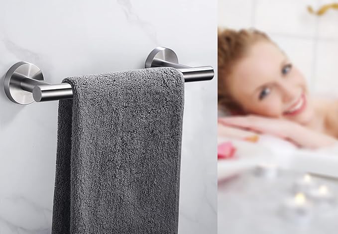 9 Inch Towel Bar for Bathroom 9/12/16/24/28/33 Inch Kitchen Hand Towel Holder Brushed Nickel SUS304 Stainless Steel RUSTPROOF Wall Mount Towel Rod (1, Brushed Nickel, 9 Inch)