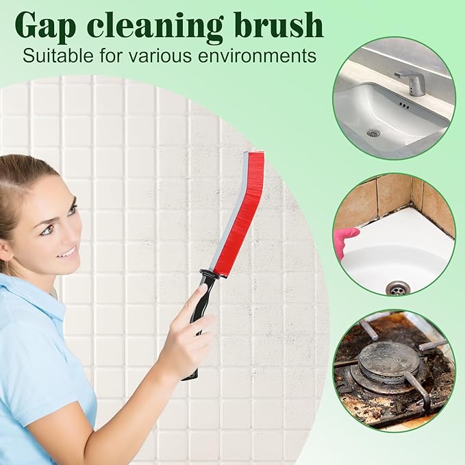 Hard Bristle Crevice Cleaning Brush for Small Spaces Cleaning, Thin Gap Cleaning Tool to Clean The Dead Corners for Kitchen Surfaces, Bathroom, Windows Sill Groove, Tiles, and Faucets, 5pcs Mixed