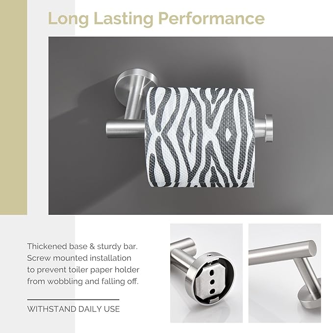 Toilet Paper Holder Brushed Nickel, Angle Simple SUS304 Stainless Steel Bathroom Toilet Paper Roll Holder Wall Mount