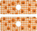 Halloween Orange Plaid Pumpkins Kitchen Sink Splash Guard Faucet Mat Diatomite Absorbent Pad for Bathroom RV 14.7x5.4in 2PCS water
