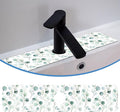 Faucet Mat for Kitchen Sink Watercolor Green Leave Branche, Soft Diatom Mud Material, Strong Water Absorption, Non-slip, Easy to Clean for Bathroom, Kitchen 23.5"X5.5"