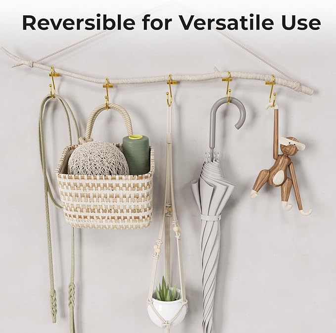 Muted Gold Shower Curtain Hooks, Bathway Shower Curtain Rings Rust Proof, 12PCS Shower Hooks for Shower Curtain, T-Bar Design Convenient Elegant Shower Curtain Hangers for Bathroom Kitchen Wardrobe