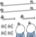 10-Piece Brushed Nickel Towel Bar Set,Bathroom Hardware Accessories Set,23.6 Inch Towel Bar-Towel Racks Set,Stainless Steel Wall Mounted Brushed Towel Holder Set