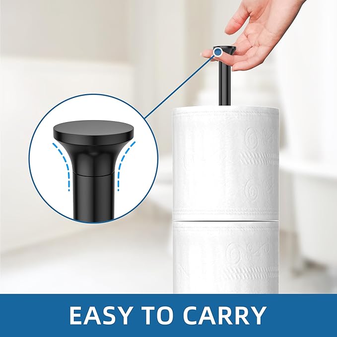 Stainless Steel Toilet Paper Holder Stand – Space-Saving Design for 4-6 Rolls – Modern Freestanding Bathroom Rolls Organizer