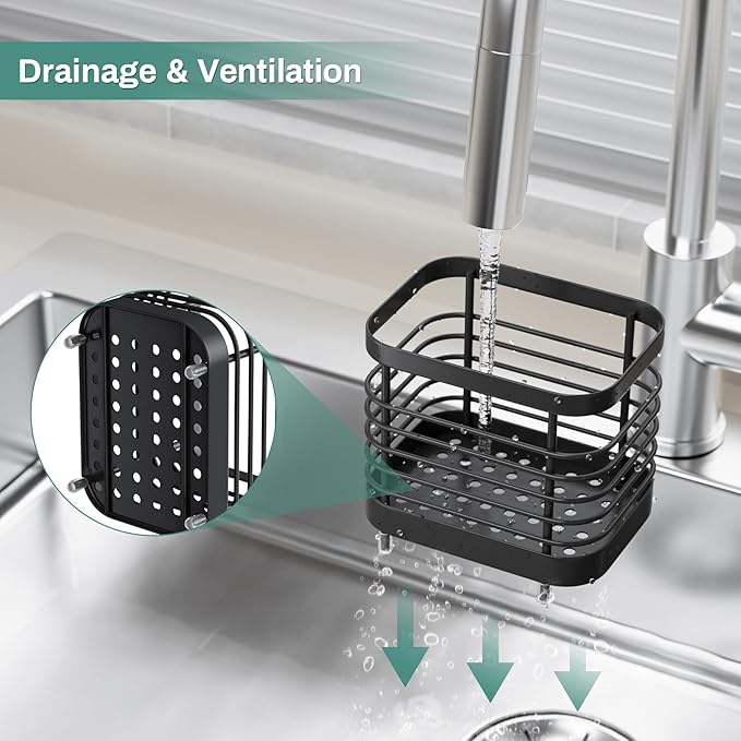 Black Electric Toothbrush Holder for Bathroom, Toothpaste Caddy Organizer Storage with Drainage, Kids Tooth Brush Stand for Countertop Sink, Bathroom Accessories Decor