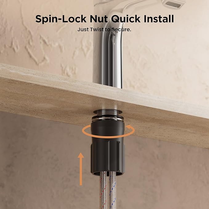 JOMOO Waterfall Bathroom Faucets, Modern Single Handle Bathroom Sink Faucet for 1 or 3 Holes, Washbasin Faucet with Deck, Pop-up Drain and Supply Hoses